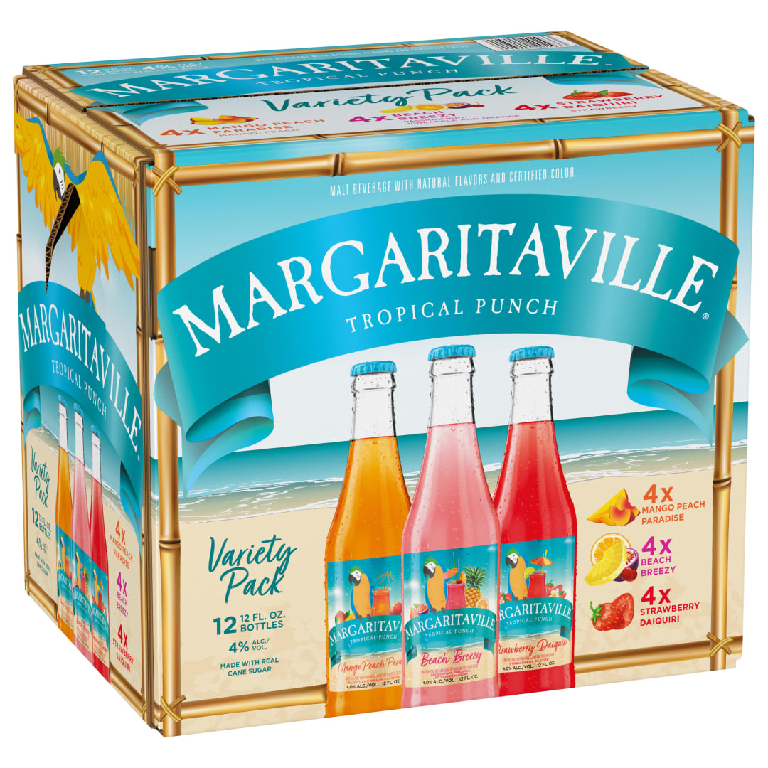 Margaritaville Variety Pack Malt Beverage 12 Pack, 12 fl oz Bottles, 4% ABV