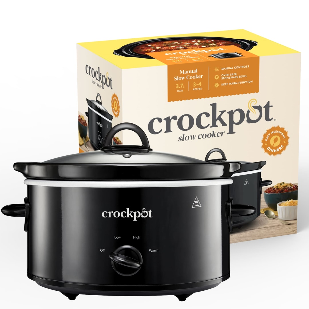 Crockpot® Slow Cooker | Removable Easy-Clean Ceramic Bowl | 3.7 L (3-4 People) | Black | [CSC078] (UK Plug)