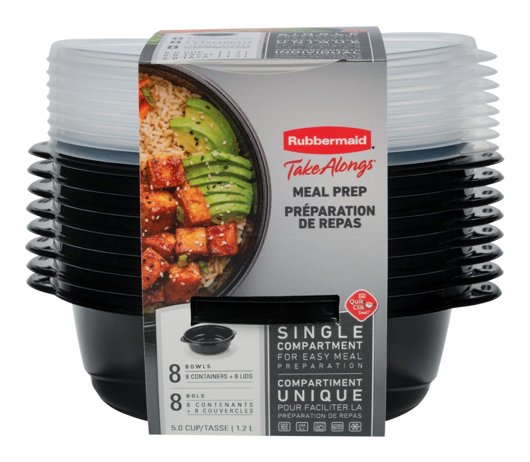 Rubbermaid® TakeAlongs® Food Storage Containers, 5 Cup, 8 Pack