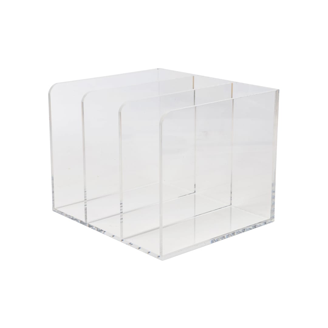 Brody Acrylic 3 Section File Holder Office Desktop Organizer, 8.5" x 6.5"