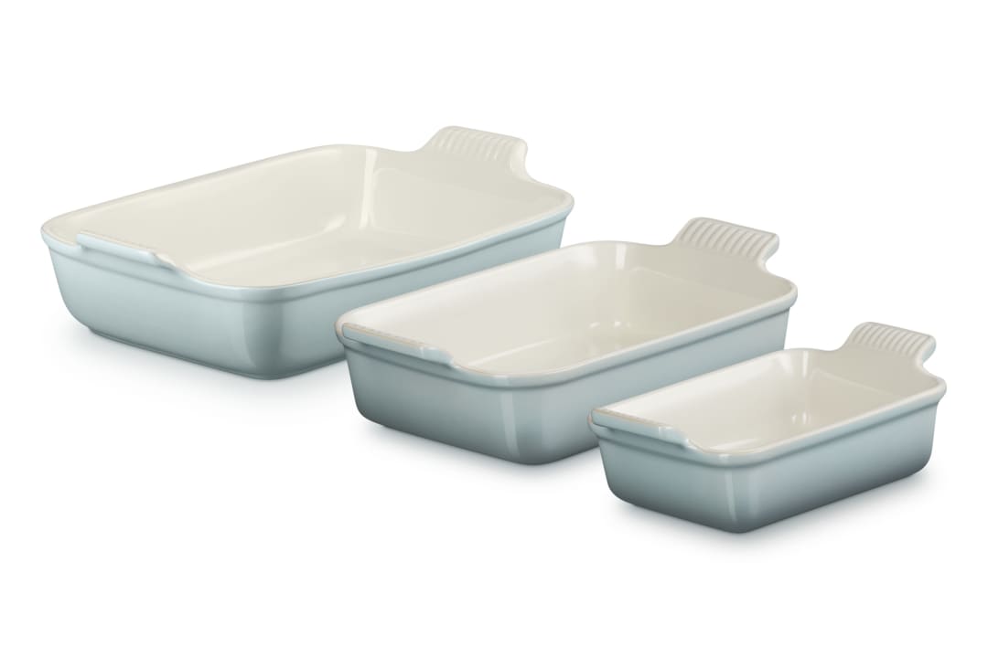 Stoneware Heritage Rectangular Baking Dish, Set of 3 - Sea Salt