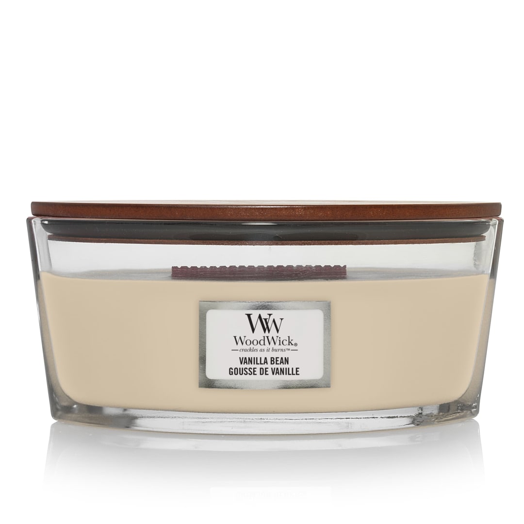 WoodWick® Ellipse Scented Candle | Vanilla Bean | with Crackling Wick | Burn Time: Up to 50 Hours