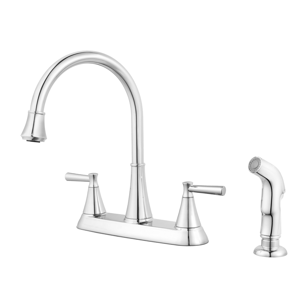 Cantara 2-Handle Kitchen Faucet with Side Spray in Polished Chrome