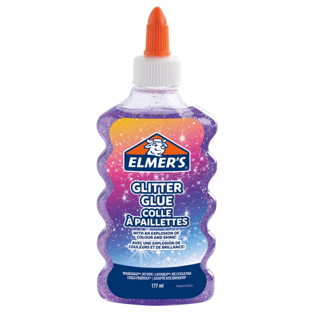 Elmer's pegamento con purpurina moradolavable y apto para niños177 ml