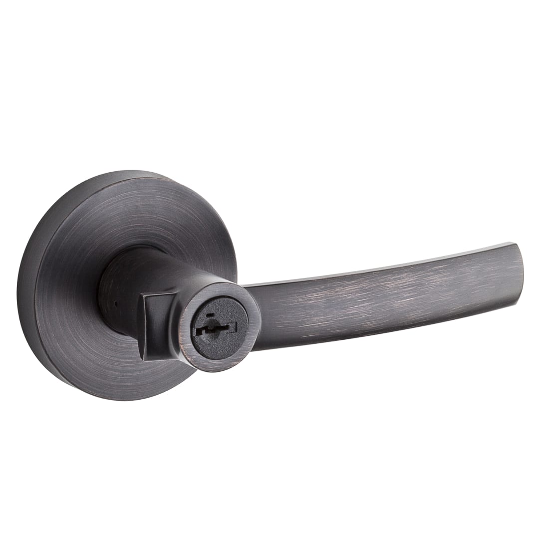 Sydney Round Keyed Entry Lever featuring SmartKey Security™ in Venetian Bronze