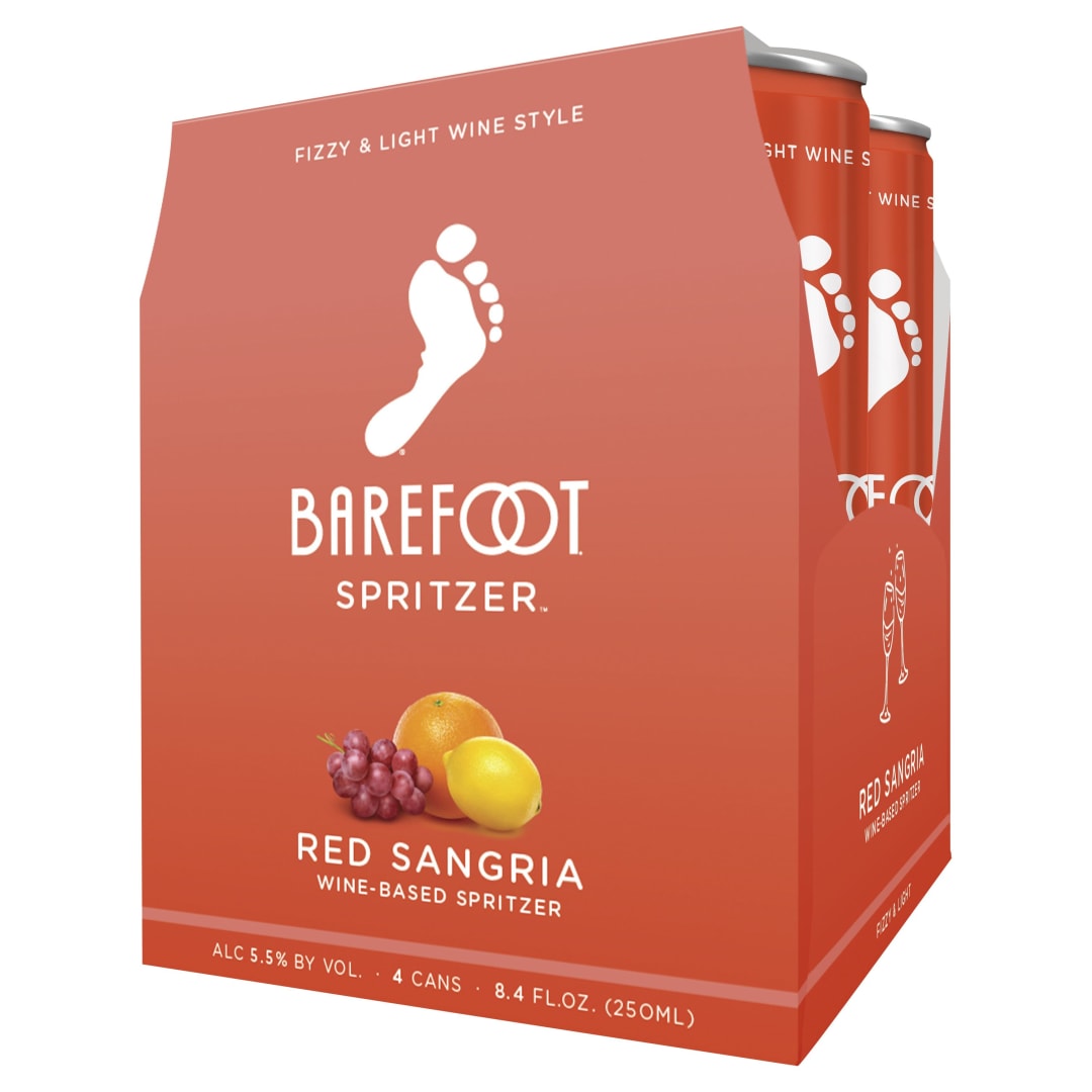 Barefoot Spritzer Sangria Red Wine 4 Single Serve 250ml Cans