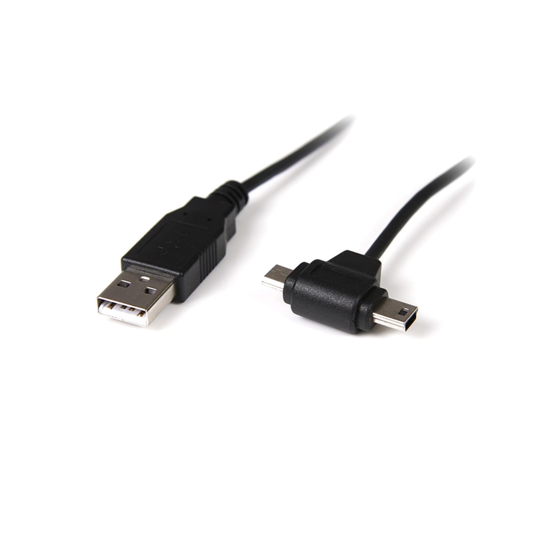 3 ft USB A to Mini B and Micro B Combo Head