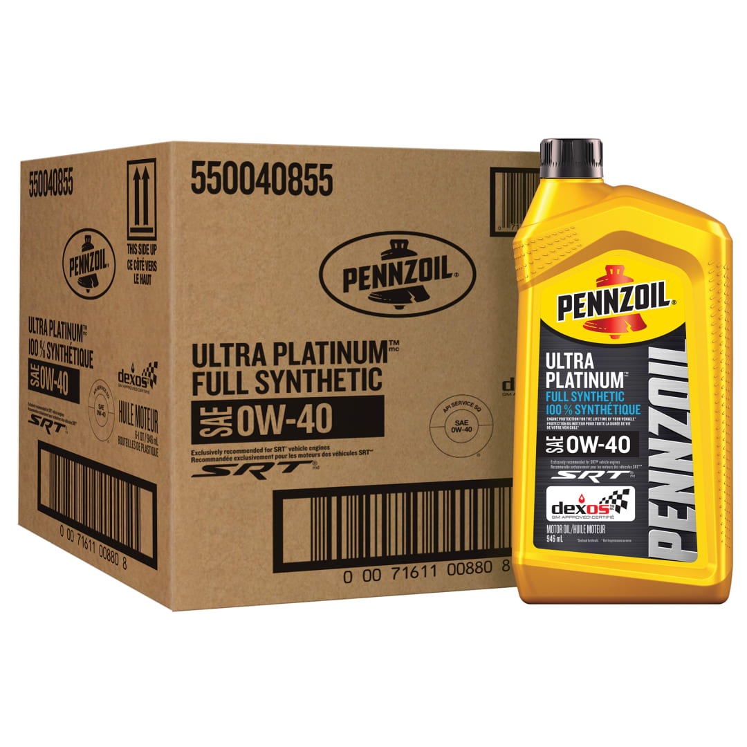 Pennzoil Ultra Platinum Full Synthetic 0W-40 Motor Oil, 1 Quart (Case of 6)