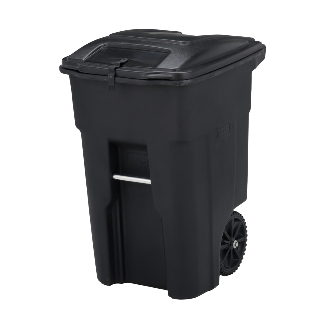 48 Gal 2 Wheel Cart w/ Lid BLACK and NG Duralatch
