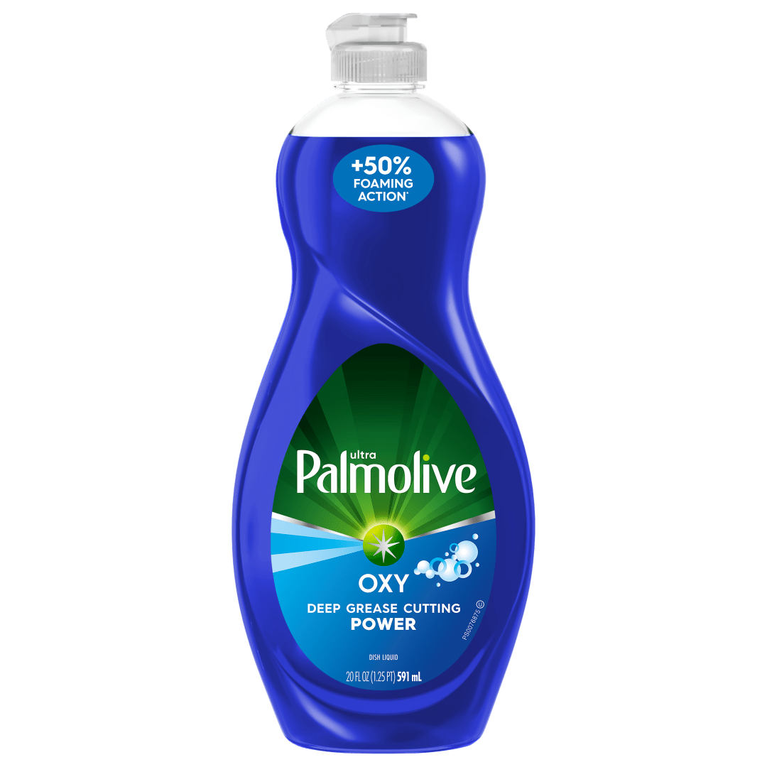 Palmolive Ultra Oxy Liquid Dish Soap, Deep Grease Cutting, No Soaking Needed, Powerful on Plastics, Dishwashing Liquid, 20 fl oz