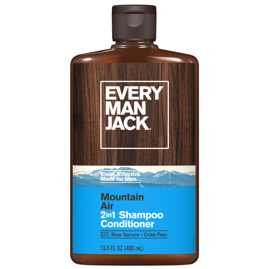 Every Man Jack Mountain Air Daily 2-in-1 Shampoo &amp; Conditioner for Men, Naturally Derived, 13.5 fl. oz