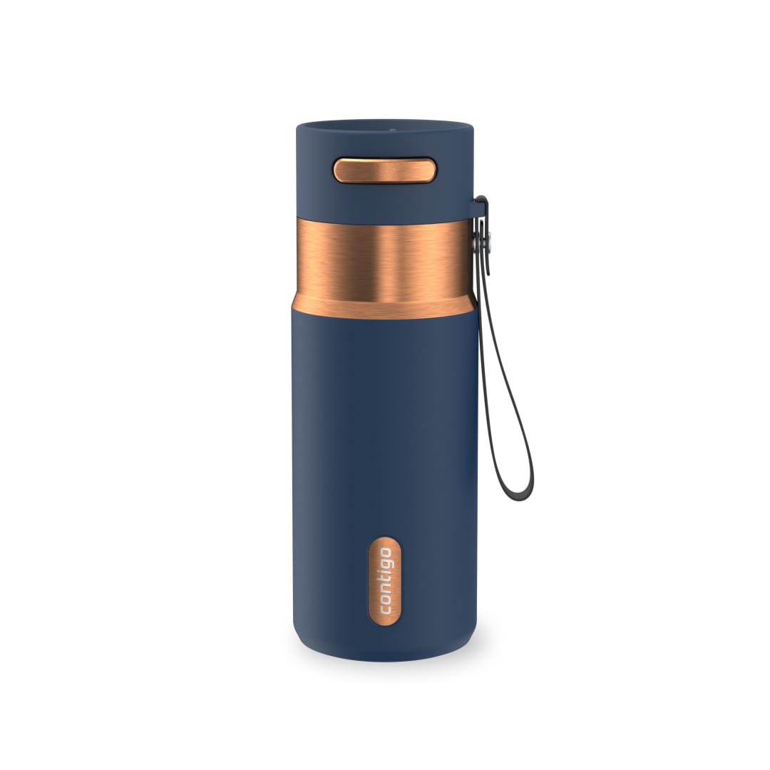 Contigo AutoSeal Insulated Stainless Steel Water Bottle with Carrying Strap, 16 oz (473 ml)
