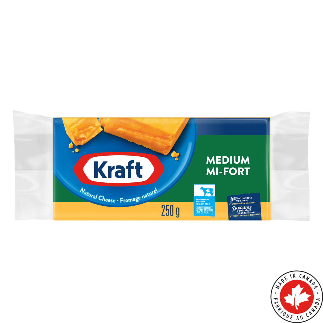 Kraft Medium Cheese Bar, 250g