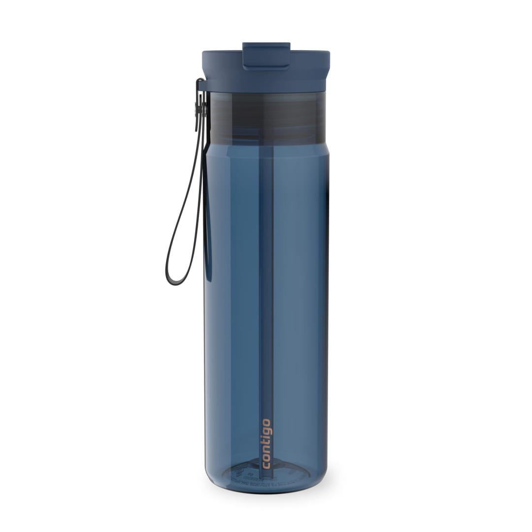 Contigo DualSip 28 oz Leakproof Plastic Water Bottle with Carrying Strap and 2-Way Lid