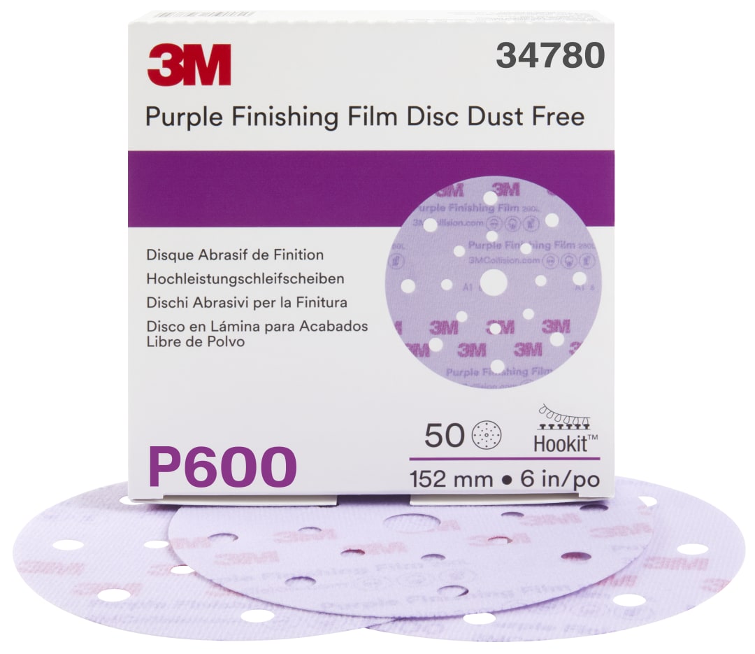3M™ Hookit™ Brúsny kotúč  Purple 260L, 150 mm, 17 Dier, P600, 34780
