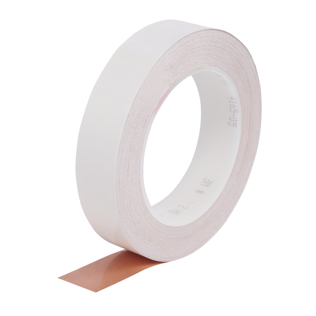 3M™ ET 1182 Kupferfolie glatt, mit leitfähigem Kleber beidseitig, Kupfer, 25 mm x 16,5 m x 0,09 mm