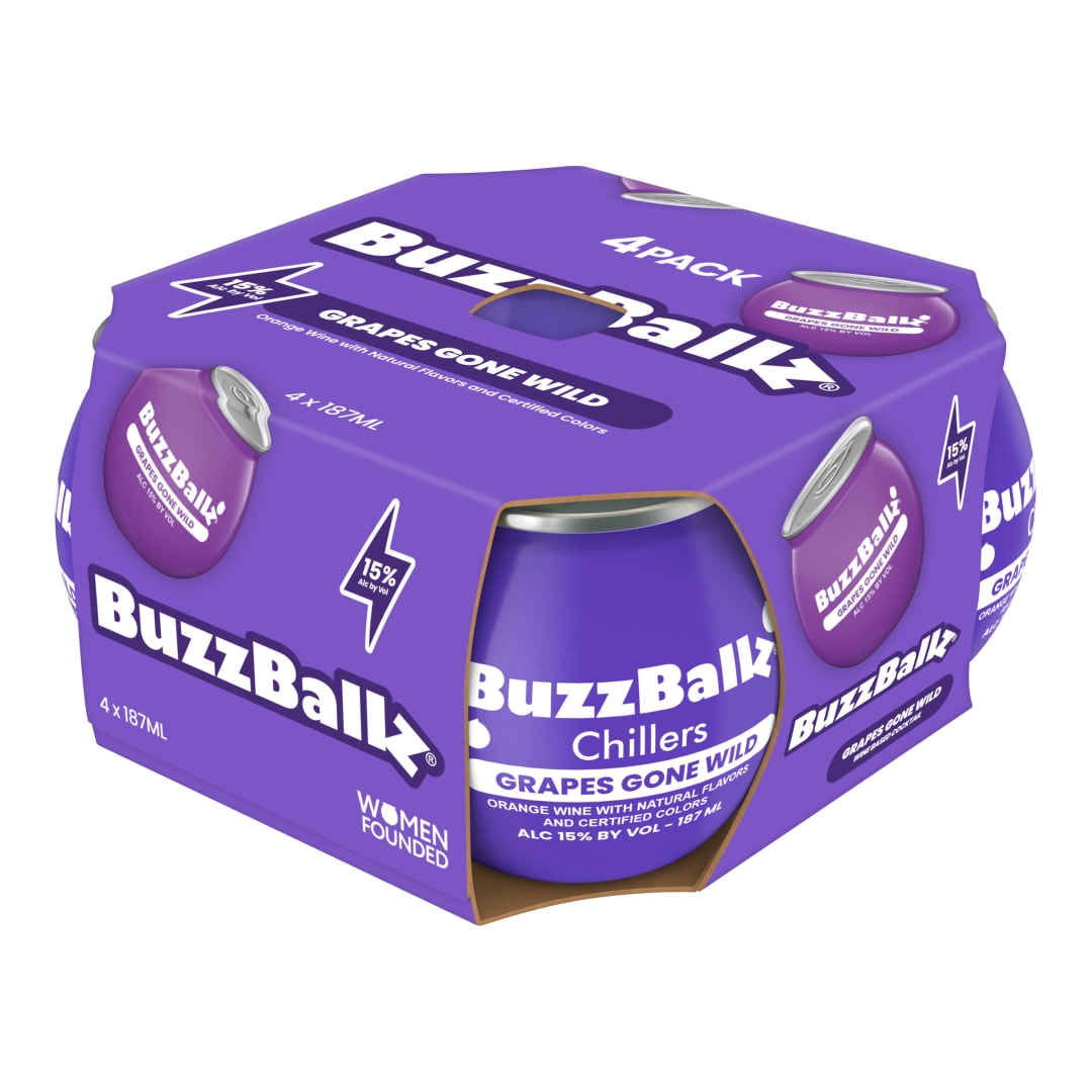 BuzzBallz Grape Wine Based Cocktail 4 Pack 187ml Shot Cups 30 Proof