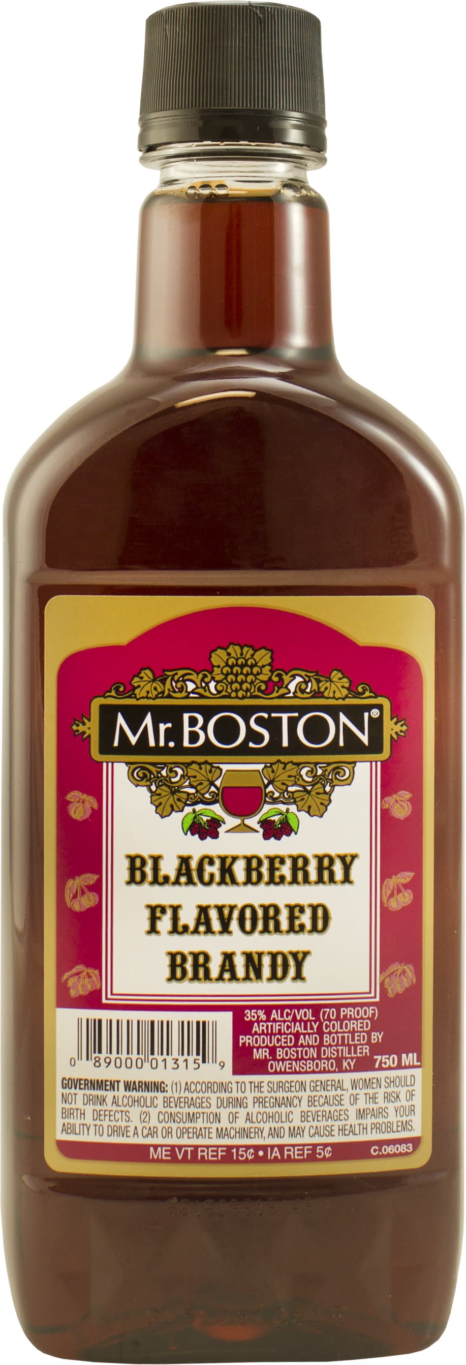 Mr. Boston's Blackberry Flavored Brandy 750ml Traveler 70 Proof