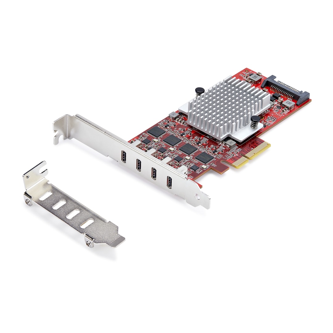 4-Port PCIe Quad Controller 10Gbps USB-C Card