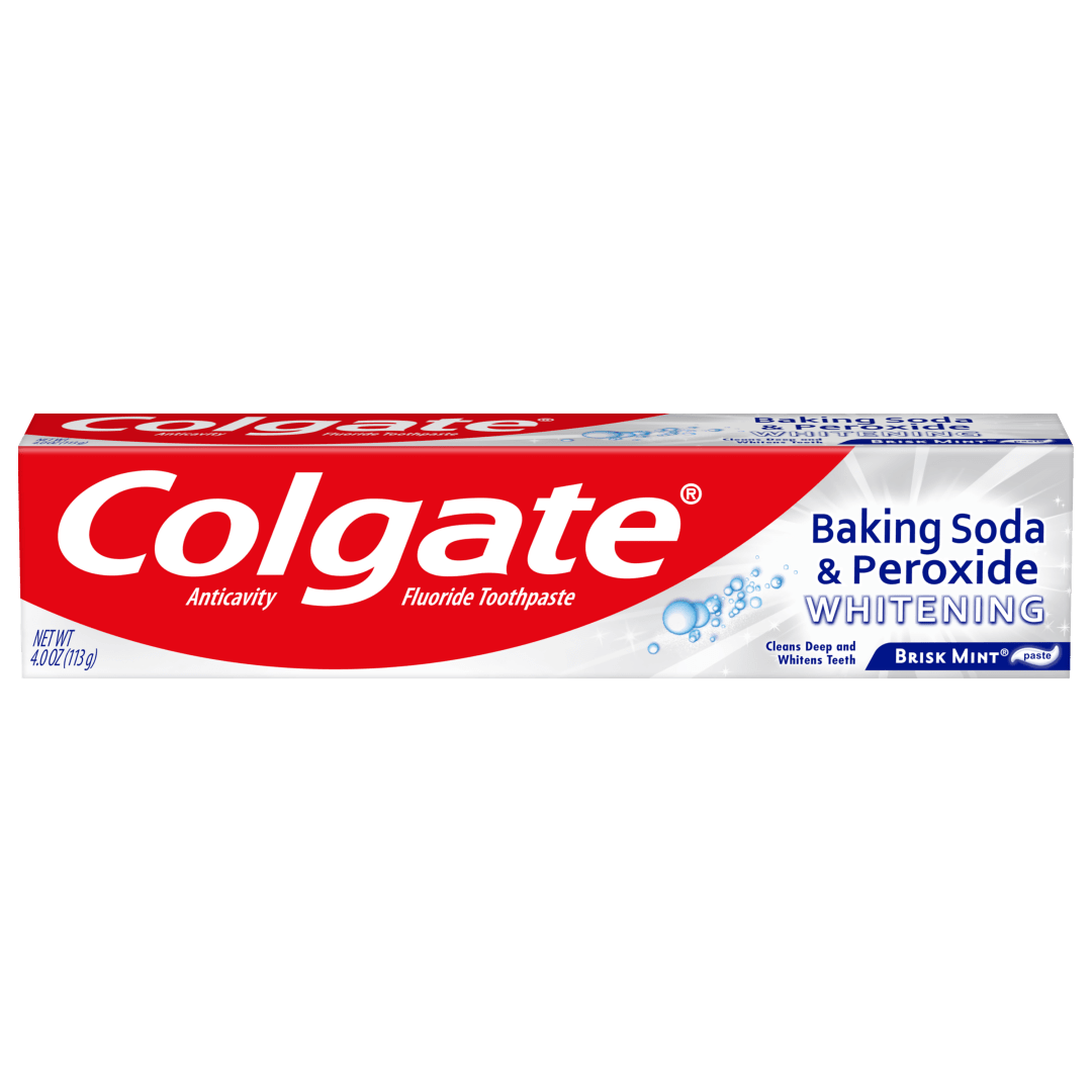 Colgate Baking Soda and Peroxide Whitening Toothpaste, Brisk Mint - 4.0 Ounce