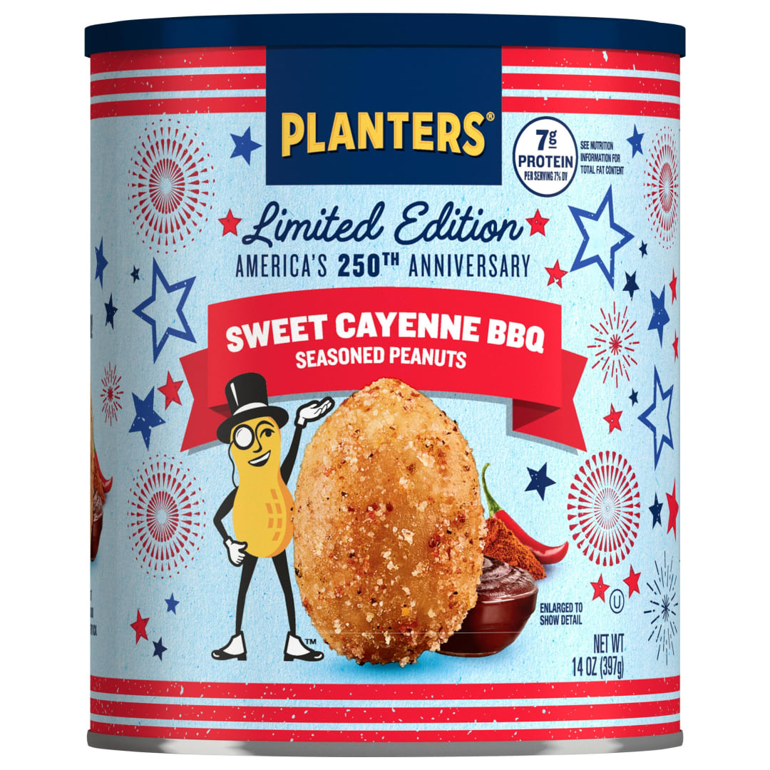 PLANTERS SWEET CAYENNE BBQ FLAVORED PEANUTS 14Z