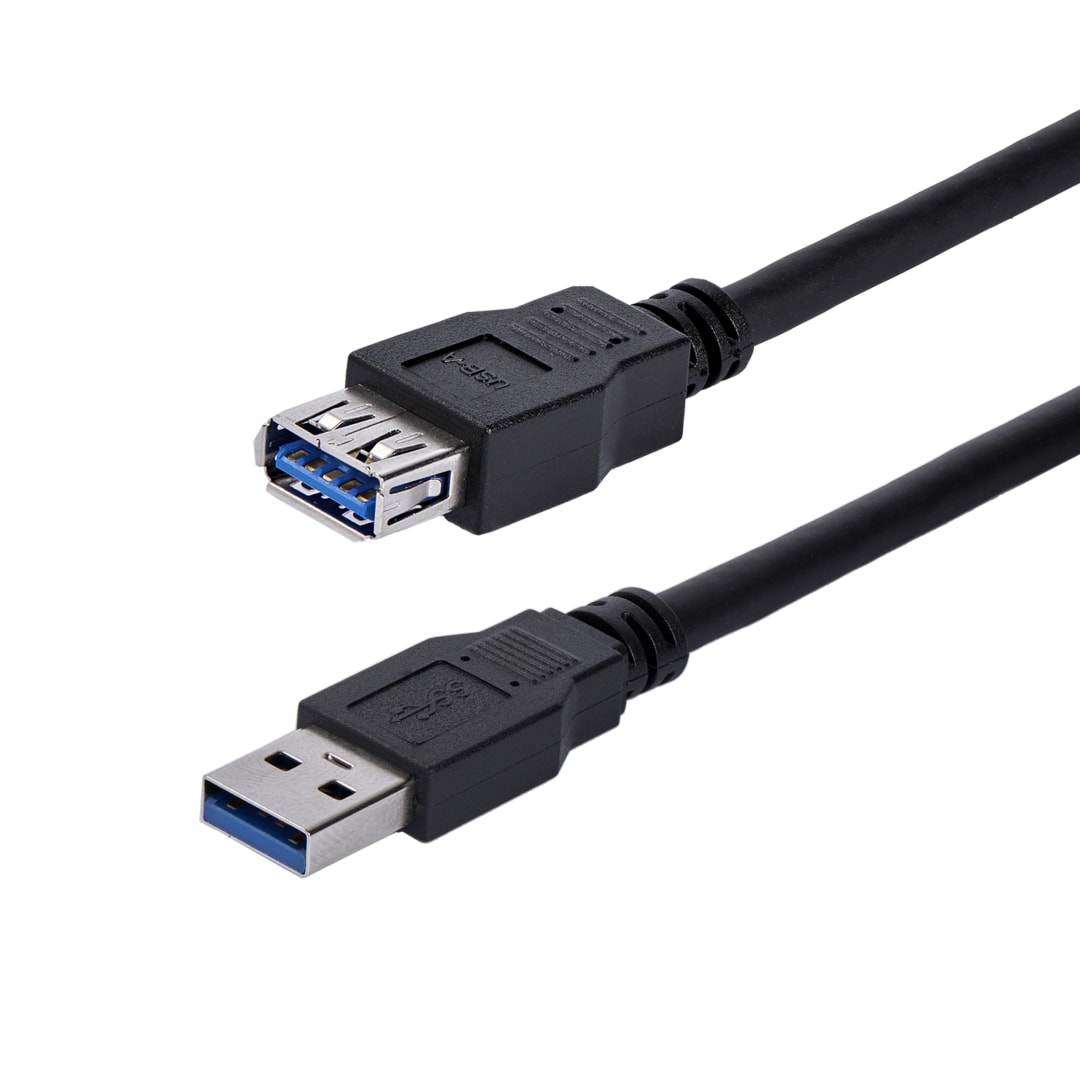 1m Black USB 3 0 Male to Female Extension Cable