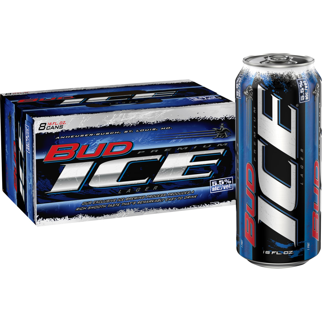 Bud Ice Premium Lager Beer 8 - 16 fl oz Cans