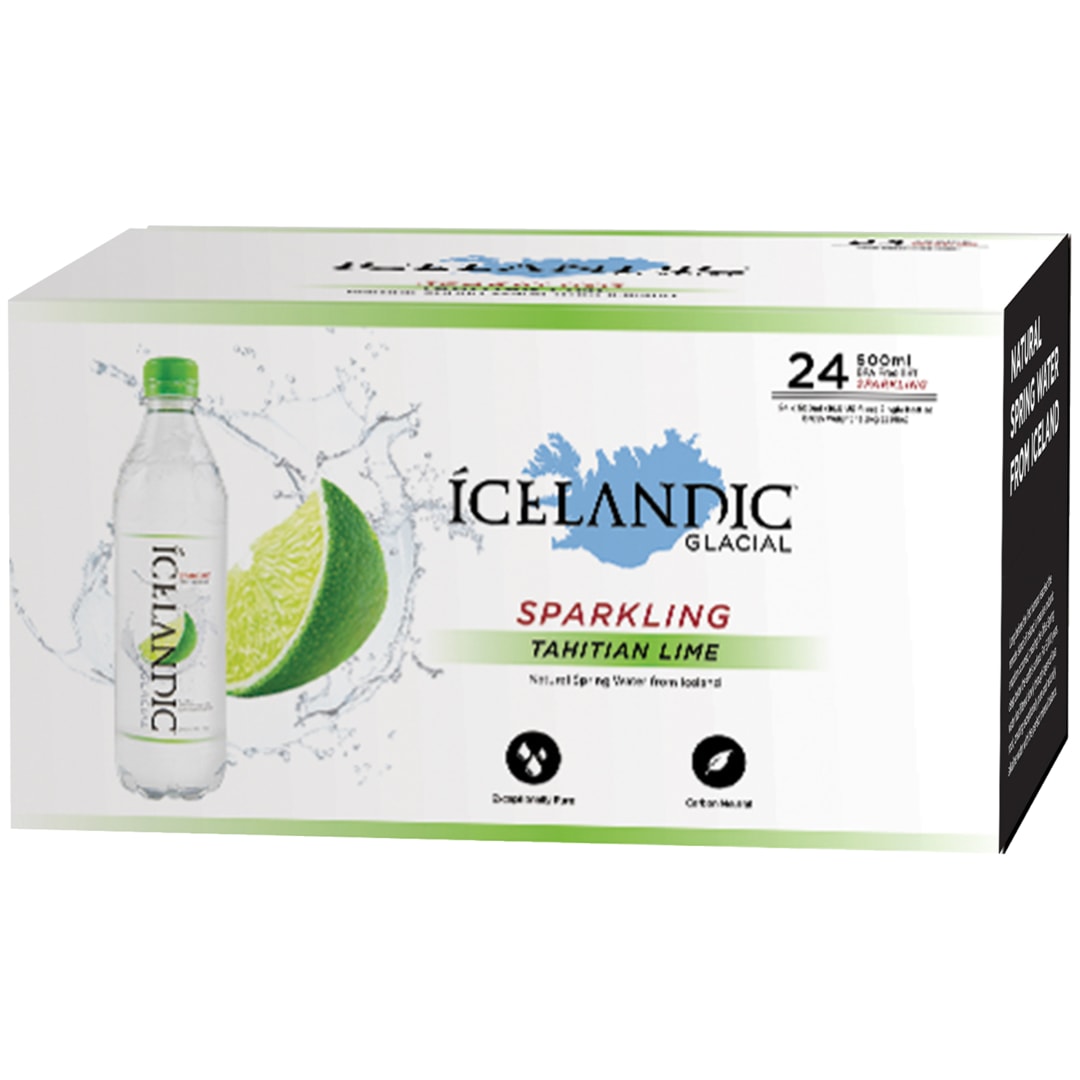 Ícelandic™ Glacial Sparkling Tahitian Lime Sparkling Spring Water, 24 Pack 16.9 fl. oz. Bottles