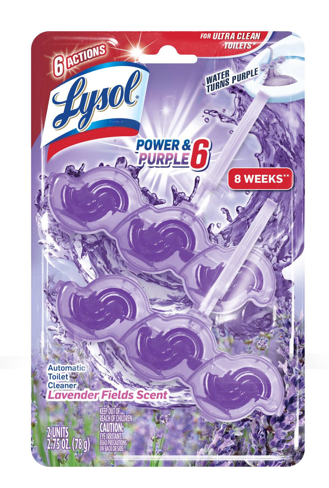 LYSOL® Automatic Toilet Bowl Cleaner - Power & Purple 6 Lavender Fields 4/2 ct.