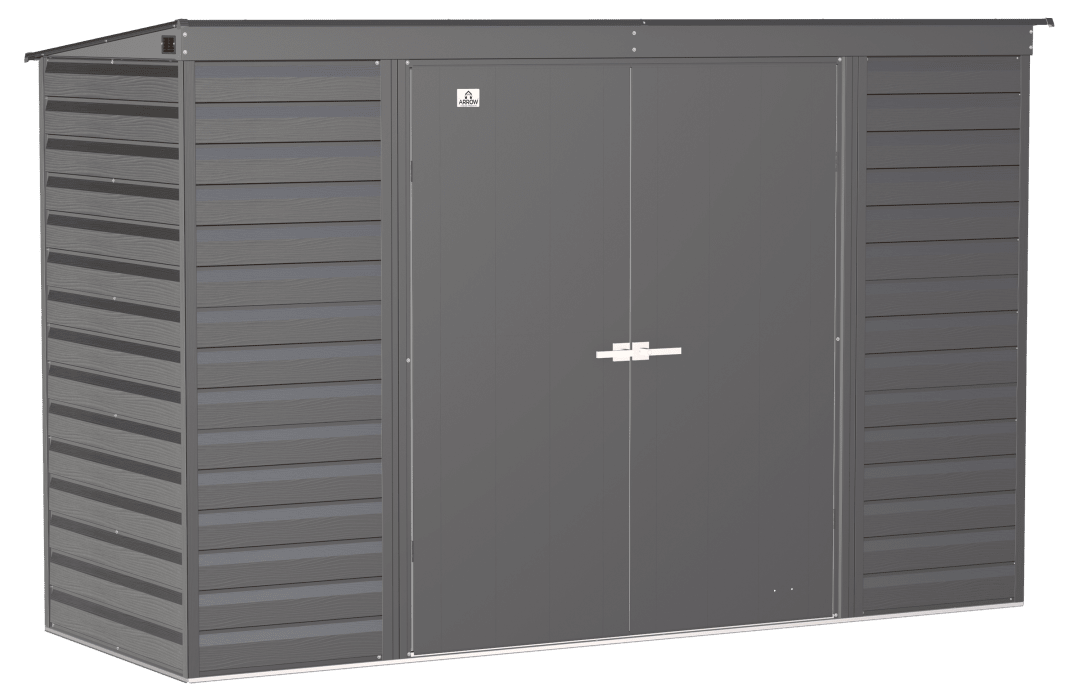Arrow Select 10 x 4 x 6 ft Charcoal Steel Storage Shed
