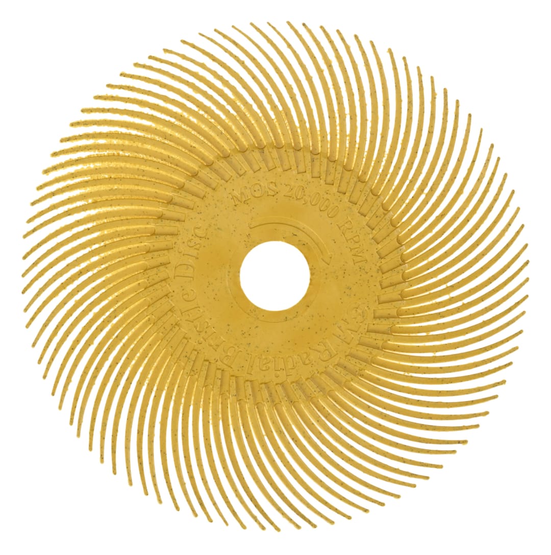 Scotch-Brite™ Radial Bristle Brush RB-ZB, gelb, 76,2 mm x 9,5 mm, P80, Typ C