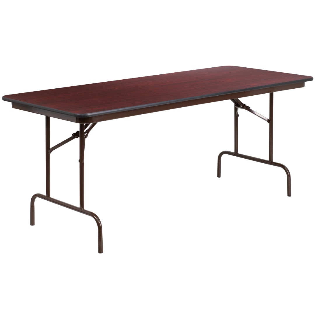 Floyd 6-Foot High Pressure Mahogany Laminate Folding Banquet Table