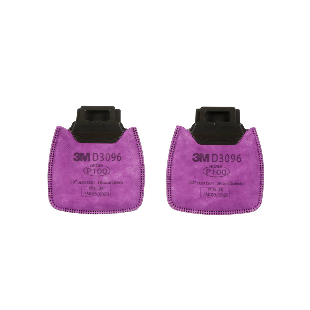 Filtro para Particulados 3M™ Secure Click™ D3096 P3, com Carvão Ativado para Baixas Concentrações de Gases Ácidos, 100 Unidades/Embalagem