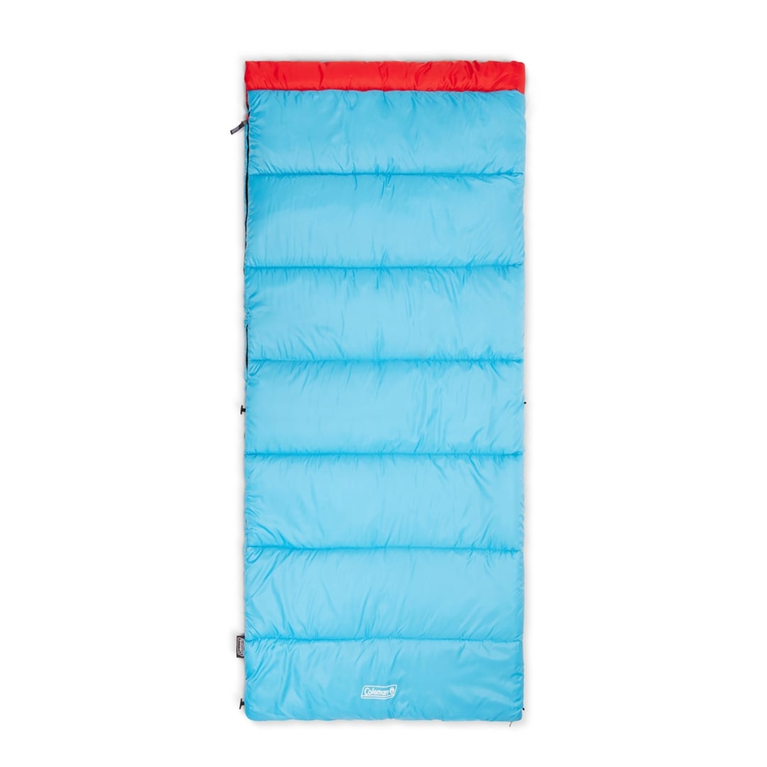 Coleman Flatlands 30/40/50F Sleeping Bag, Made from 100% Recycled Material, Big & Tall Options, Cool-Weather Sleeping Bag for Camping, Sleepovers, Guests & More