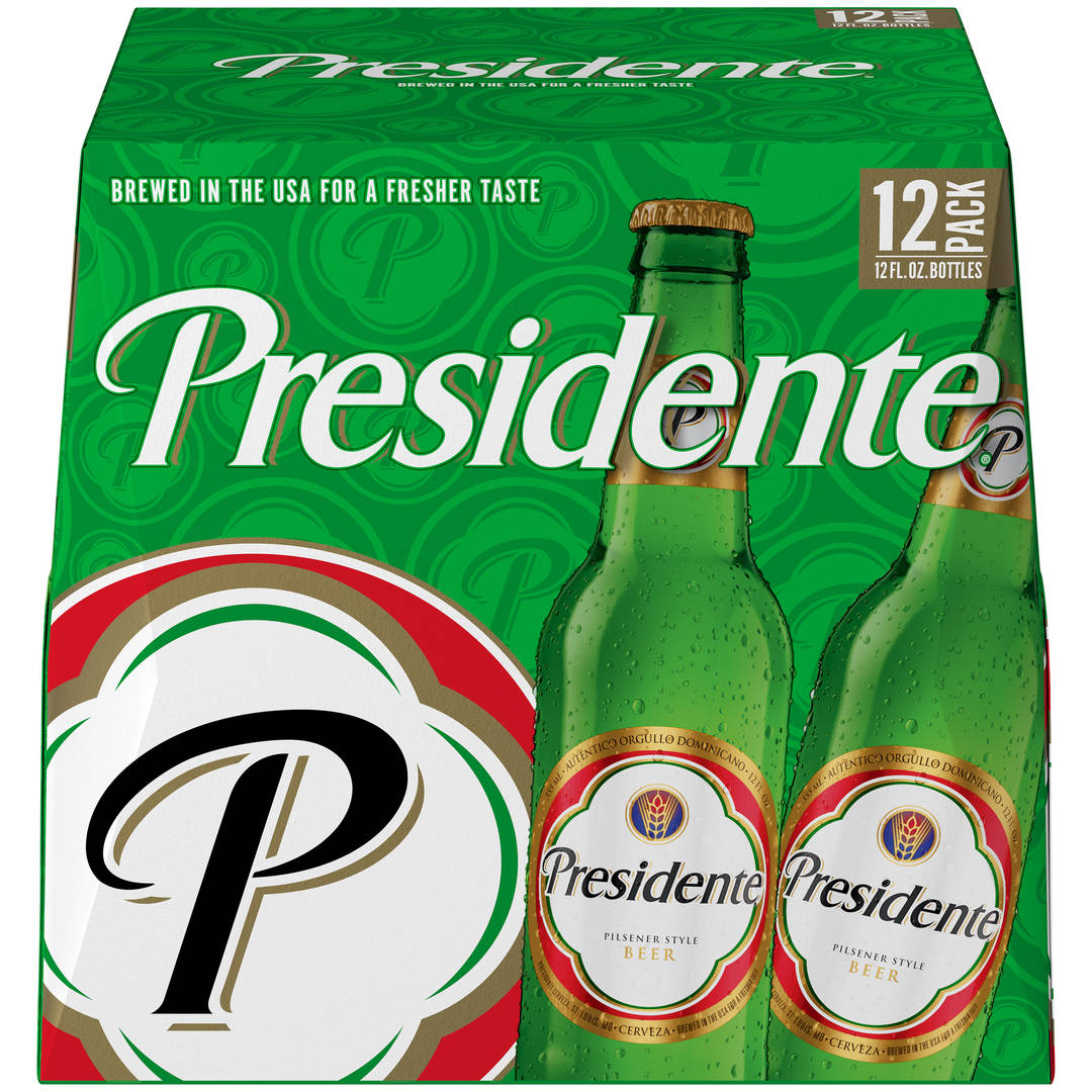 Presidente Pilsener Style Beer, 12 Pack 12 fl. oz. Bottles, 5% ABV