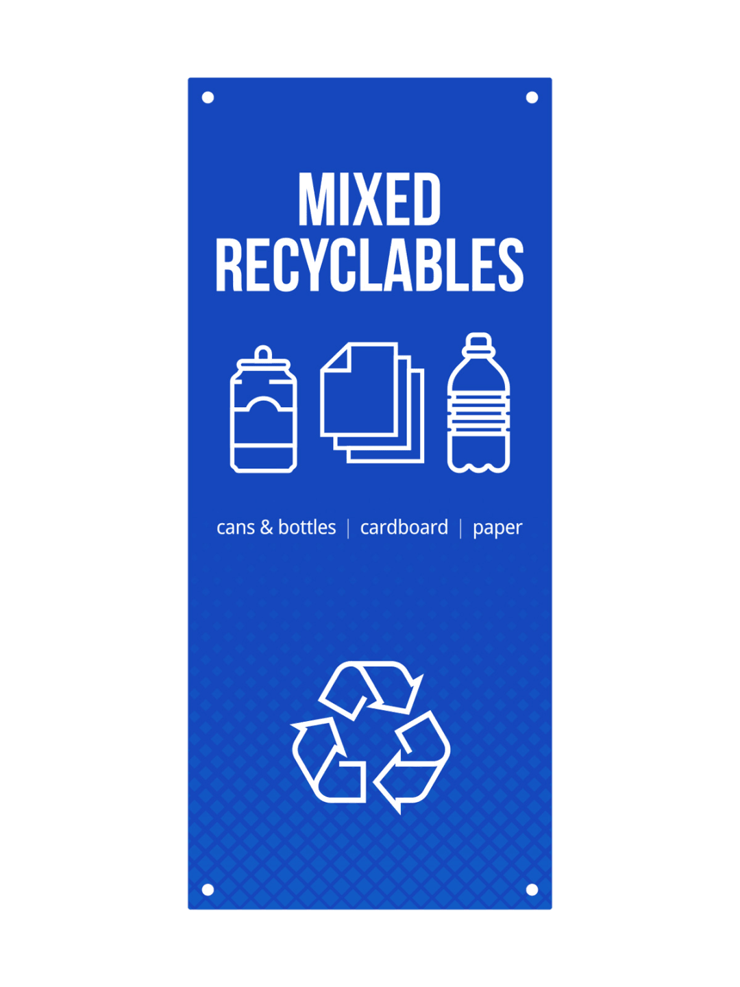  FUSION - Sign - Door - Mixed Recyclables - Blue