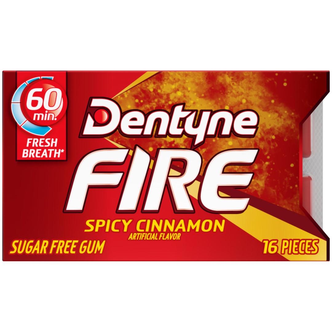 Dentyne Fire Sugar Free Chewing Gum Cinnamon 16 pc Single