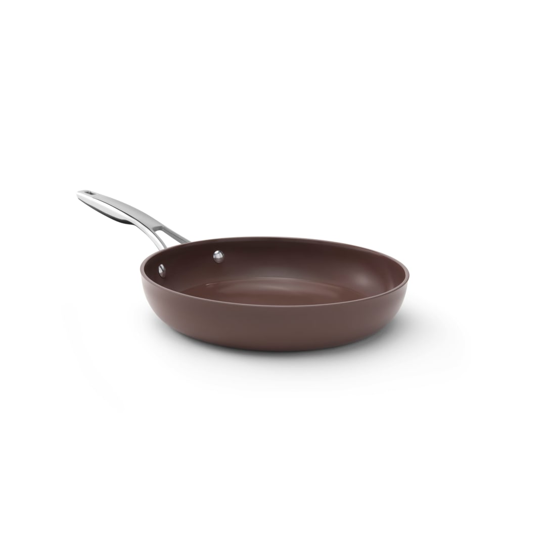 Calphalon Premier Ceramic Nonstick 10 inch Frying Pan, Durable Ceramic Pan for Searing, Sauteing, Long Lasting PFAS-Free Cookware, Dishwasher Safe, Oven Safe, Fond
