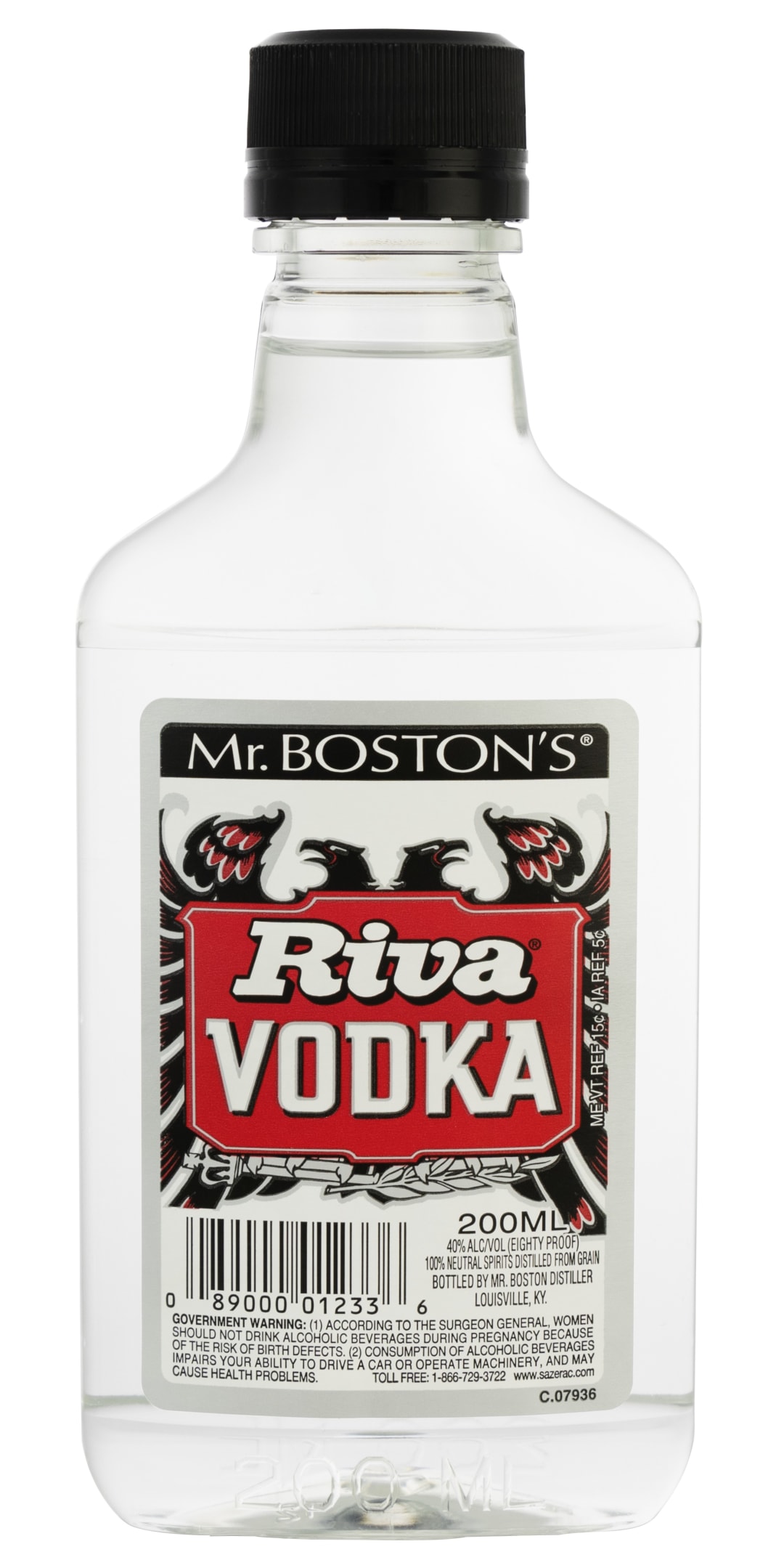 Mr. Boston Riva Vodka 200ml 80 Proof