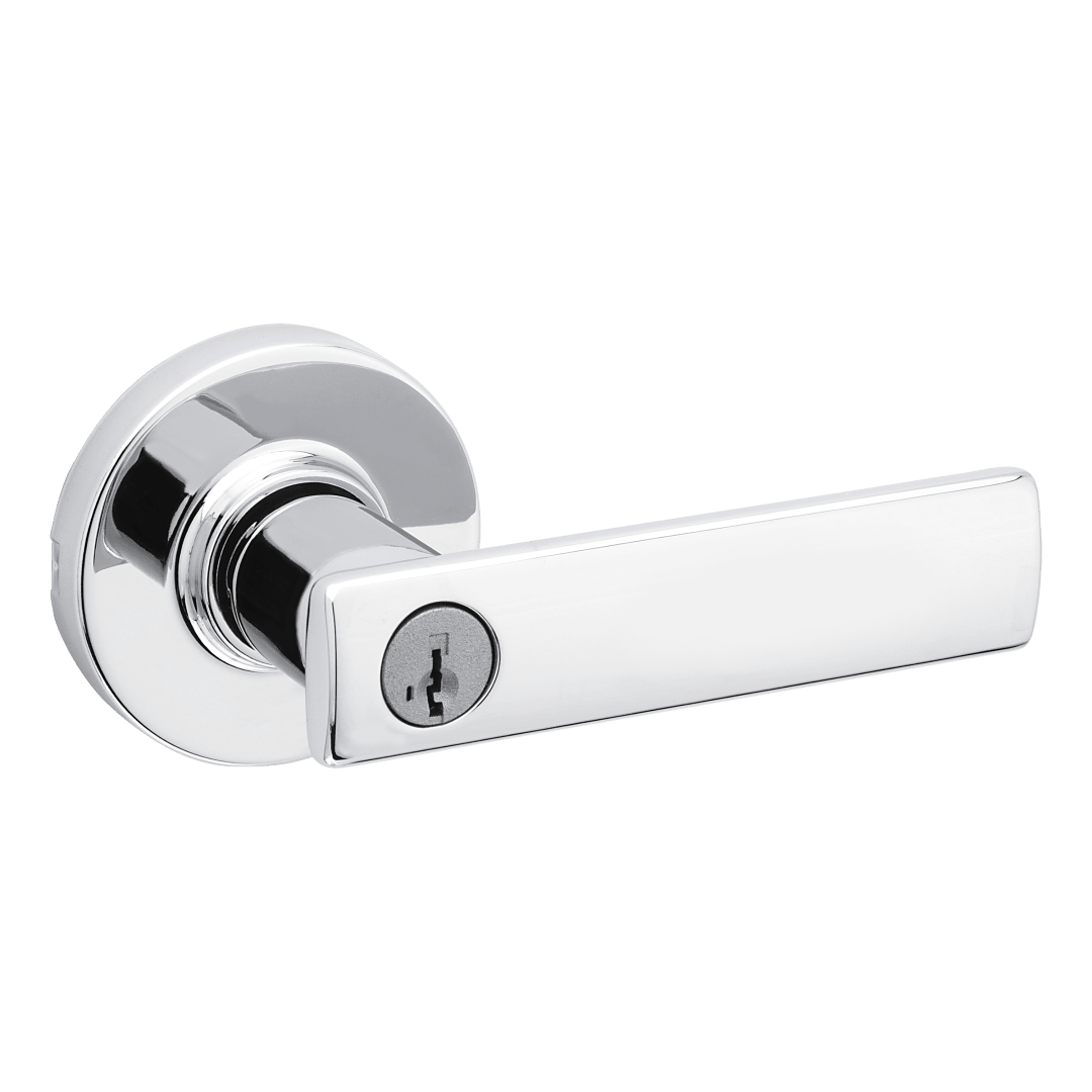 Breton Keyed Entry Lever in Polished Chrome featuring SmartKey Security