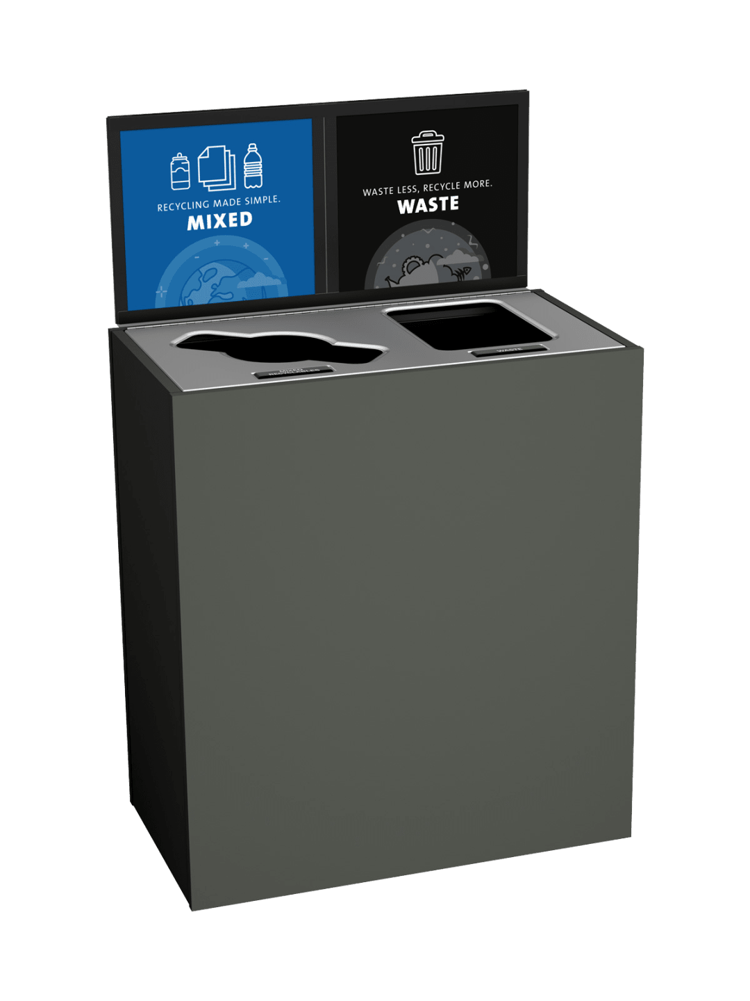 ARISTATA - Double - Kit - Mixed Recyclables-Waste - Mixed-Full - Slate