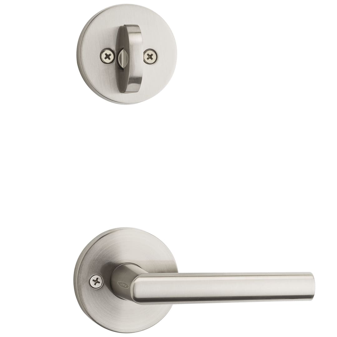 966 Single Cylinder Interior Pack w/ Round Rose Milan Lever Handlesets in Satin Nickel