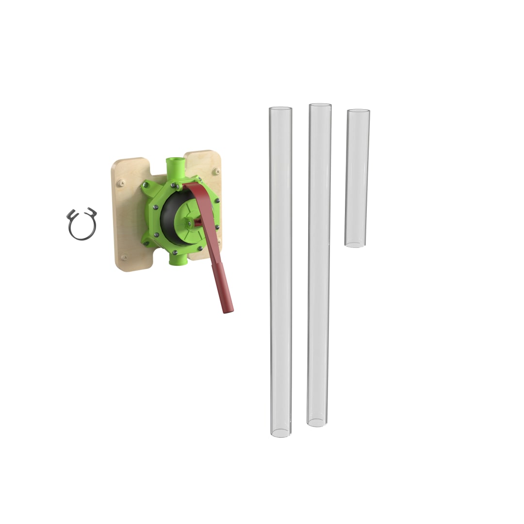 Bright Beginnings Commercial Grade 10 Piece Pipe Builder Hand Pump &amp; Accessories for Modular STEAM Wall Systems (Not Included)