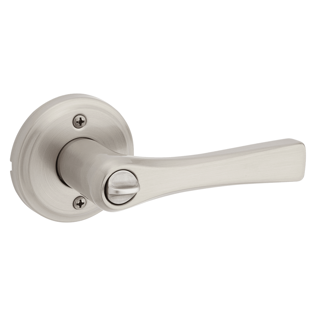 Weiser Katella Round Rose Keyed Entry Lever in Satin Nickel