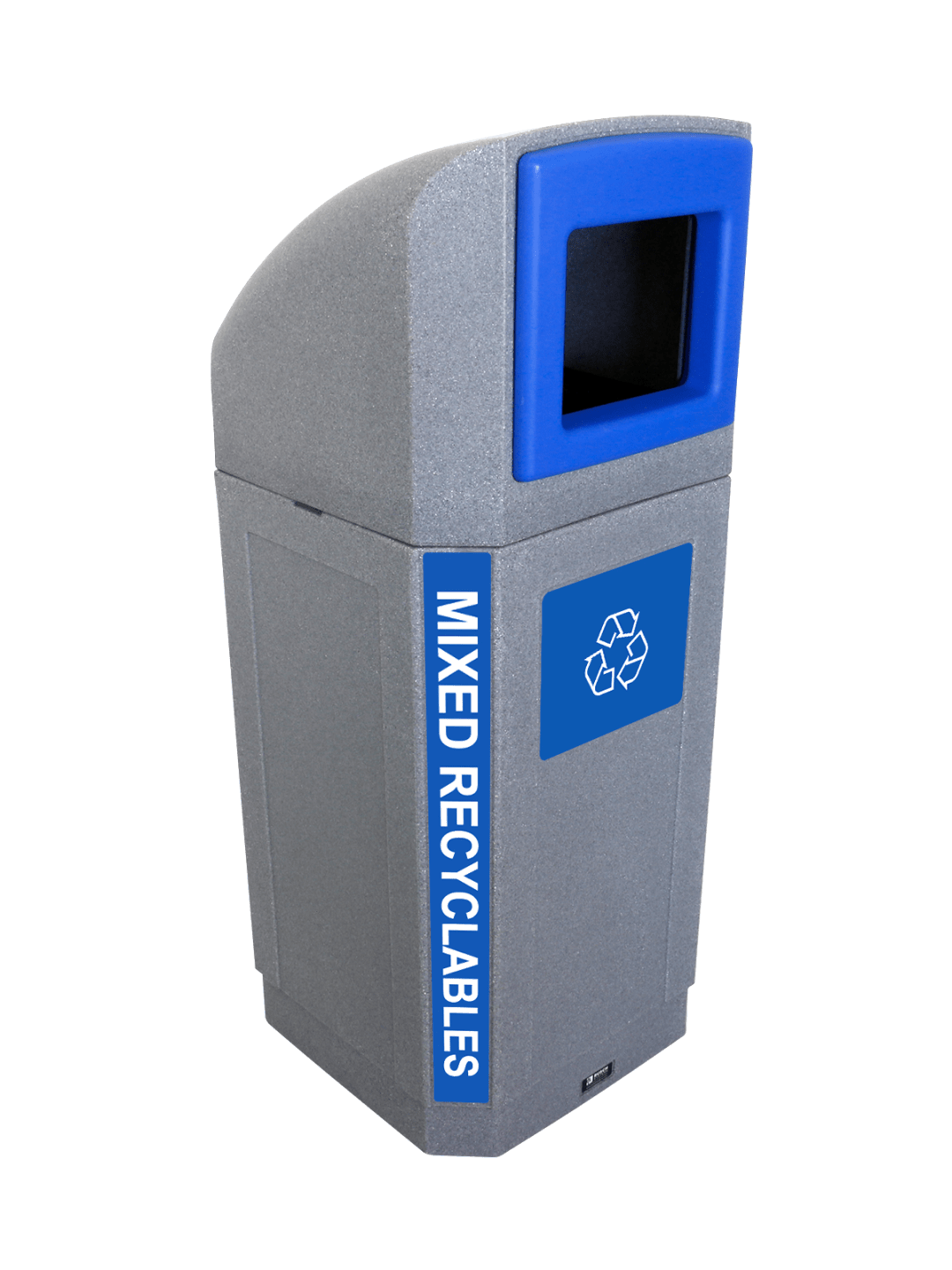  OCTO - Single - Kit - Outdoor - Mixed Recyclables - Full - Greystone-Blue