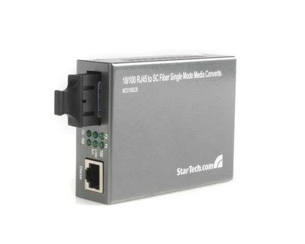 10/100 RJ45 to SC Fiber SMode Media Converter