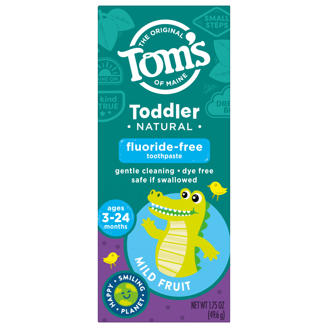 Tom’s of Maine Fluoride Free Toddler Training Toothpaste, Mild Fruit Gel, 1.75 oz