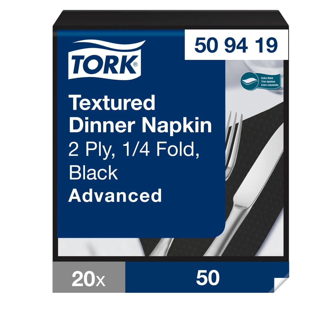 Tork Textured Black Dinner Napkin