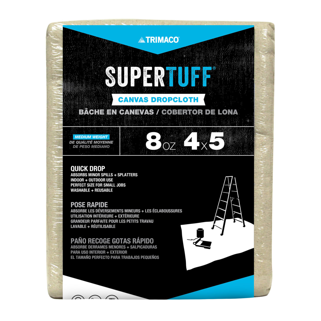 SuperTuff® Canvas Dropcloth, 8oz, 4'x5'