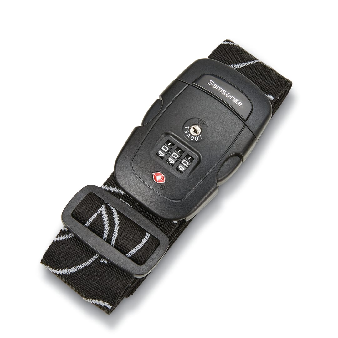 Lock & Security Acc 3-Dial Luggage Strap T - Black